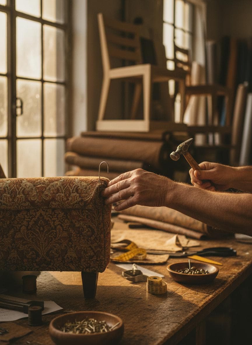 Artisan crafting furniture